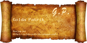 Golda Patrik névjegykártya